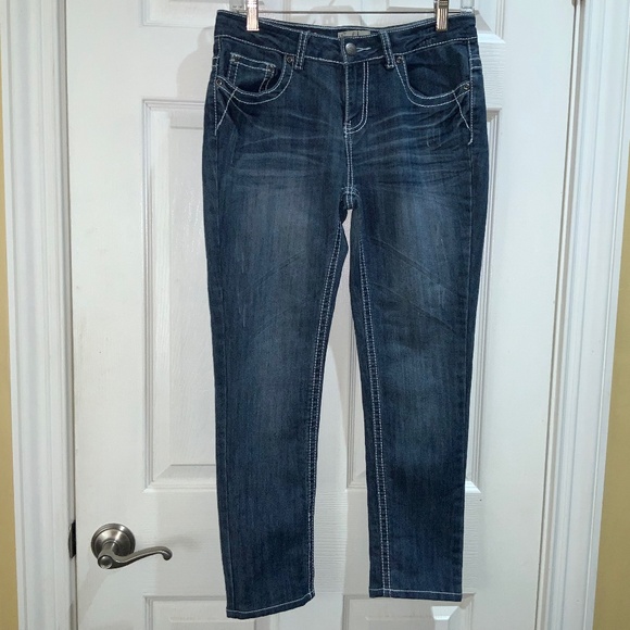Earl Jeans blue jeans denim Sz 6P back flap pockets topstitching - Picture 1 of 7